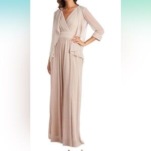 2piece metallic evening dress